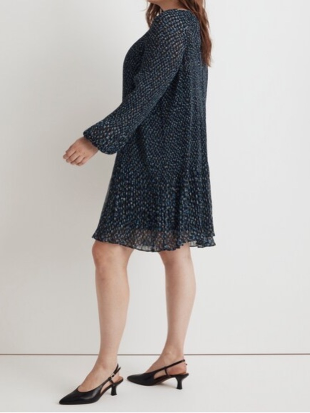 Madewell Crinkle Georgette Mini Dress Floral Deep Indigo Plus Size XXL